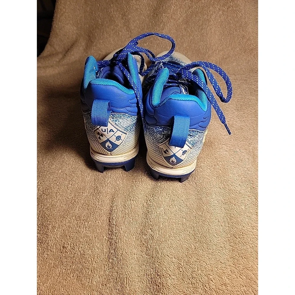 Under Armour Spotlight Locked Down Men's Size 10.5‎ Football Cleats Blue & White